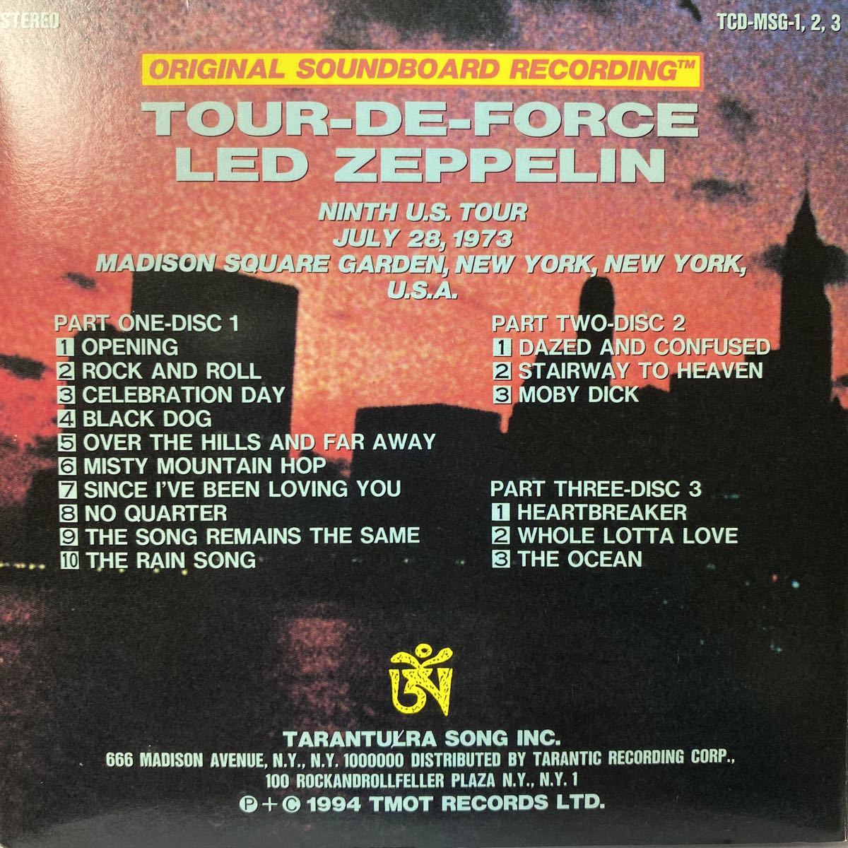 Led ZEPPELIN Zeppelin LED Down TARANTURA Leded⁄VIENNA TARANTURA 