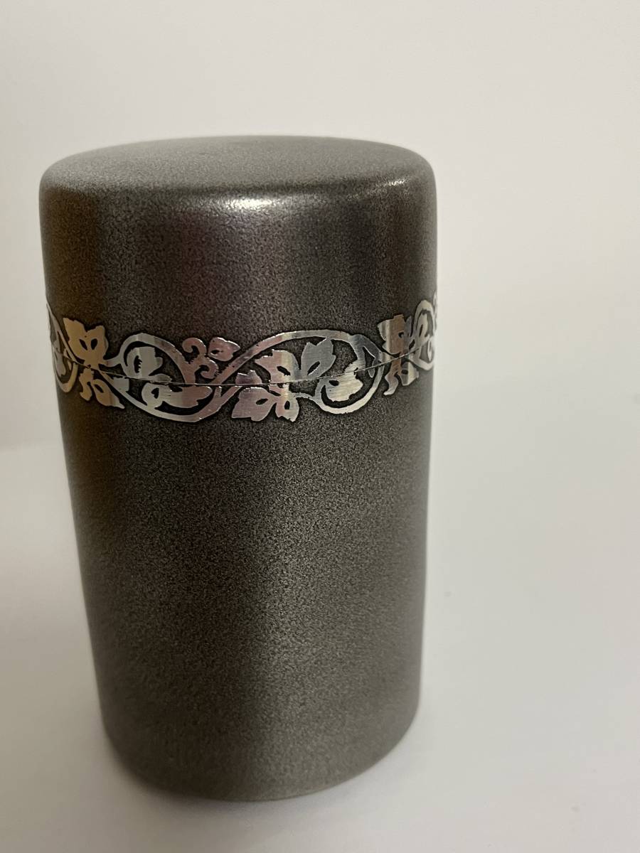 薩摩錫器 登六作 茶入 茶道具 共箱 薩摩錫器 茶筒 共箱 登六作 さつま 岩切 正錫 茶入 金属工芸 茶道具