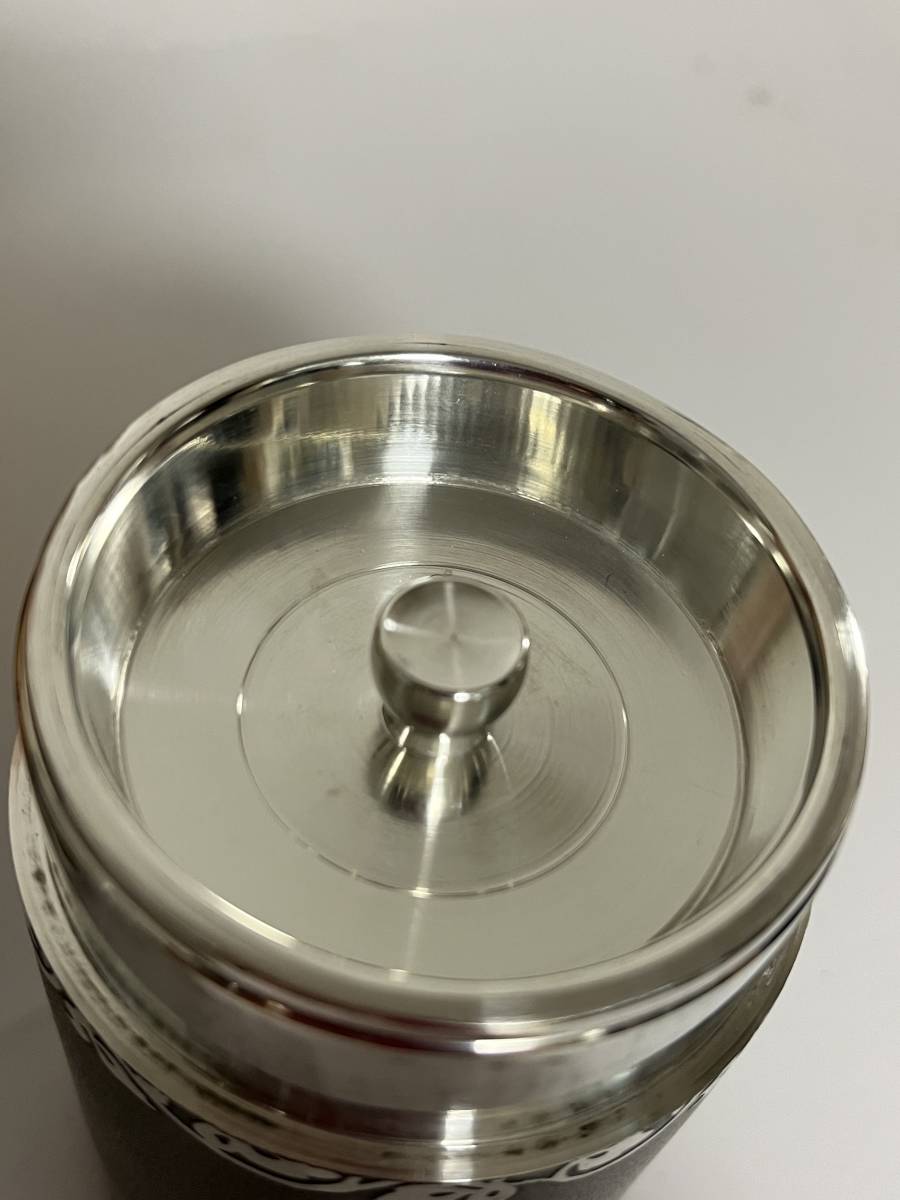 薩摩錫器 茶筒 共箱 登六作 さつま 岩切 正錫 茶入 金属工芸 茶道具