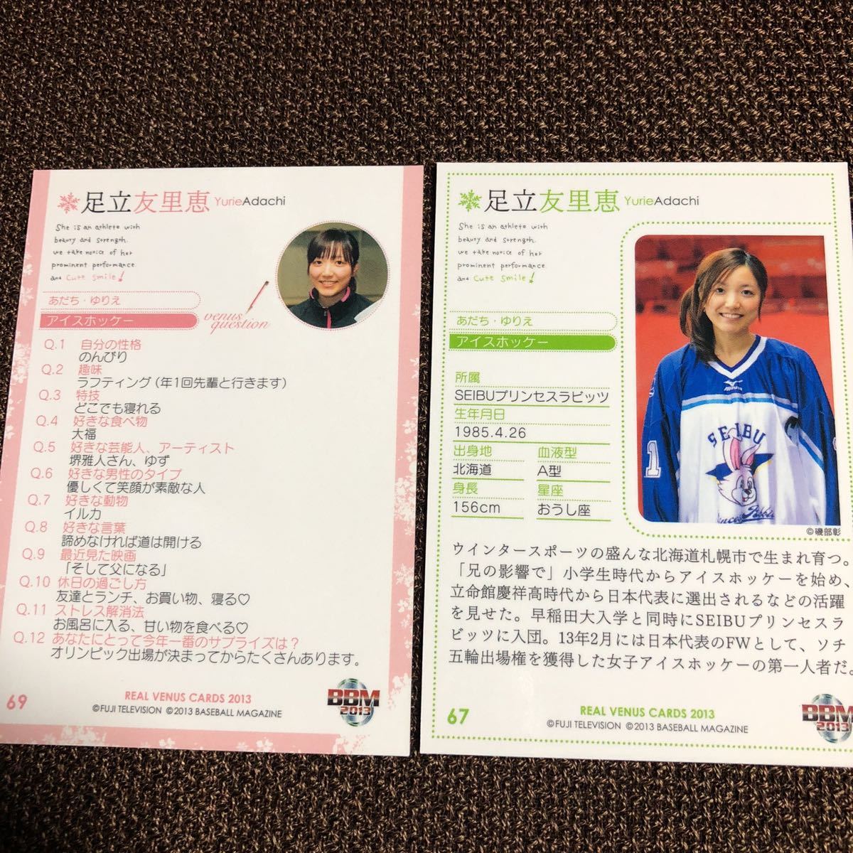 m13 リアルヴィーナス 女子アイスホッケー 足立友里恵 2枚セット 美人アスリート トレーディングカード スポーツ 売買されたオークション情報 Yahooの商品情報をアーカイブ公開 オークファン Aucfan Com