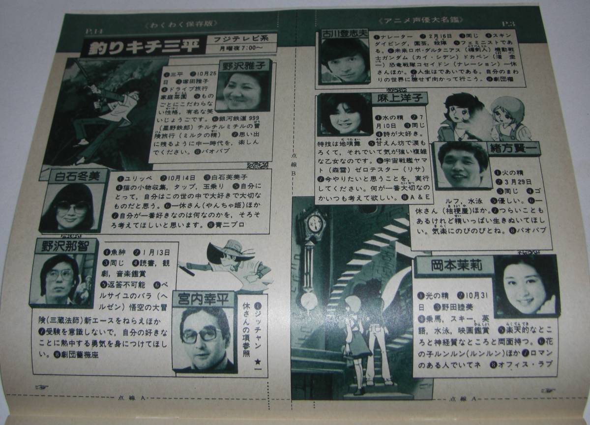 中一時代 昭和55年5月号付録 アニメカレンダー声優名鑑ベルサイユのばらあしたのジョーキャプテン銀河鉄道999ルパン三世釣りキチ三平 アニメーション 売買されたオークション情報 Yahooの商品情報をアーカイブ公開 オークファン Aucfan Com