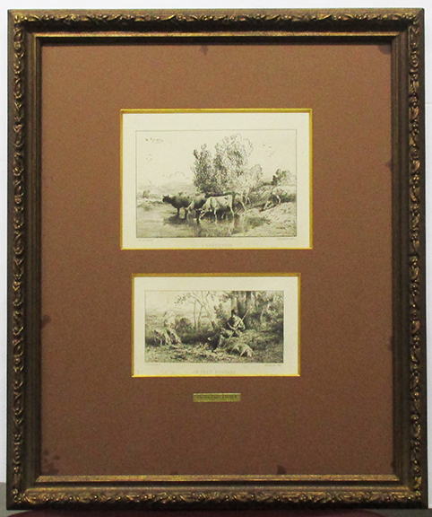 セール，定番 シャルル ジャック Charles-Emile Jacque 水飲み場 豚の番をする少年 銅版画 刷り込みサイン 額 箱 黄袋付き Imp. Sarazin(銅版画、エッチング)｜売買されたオークション情報、yahooの商品情報をアーカ 銅版画、エッチング