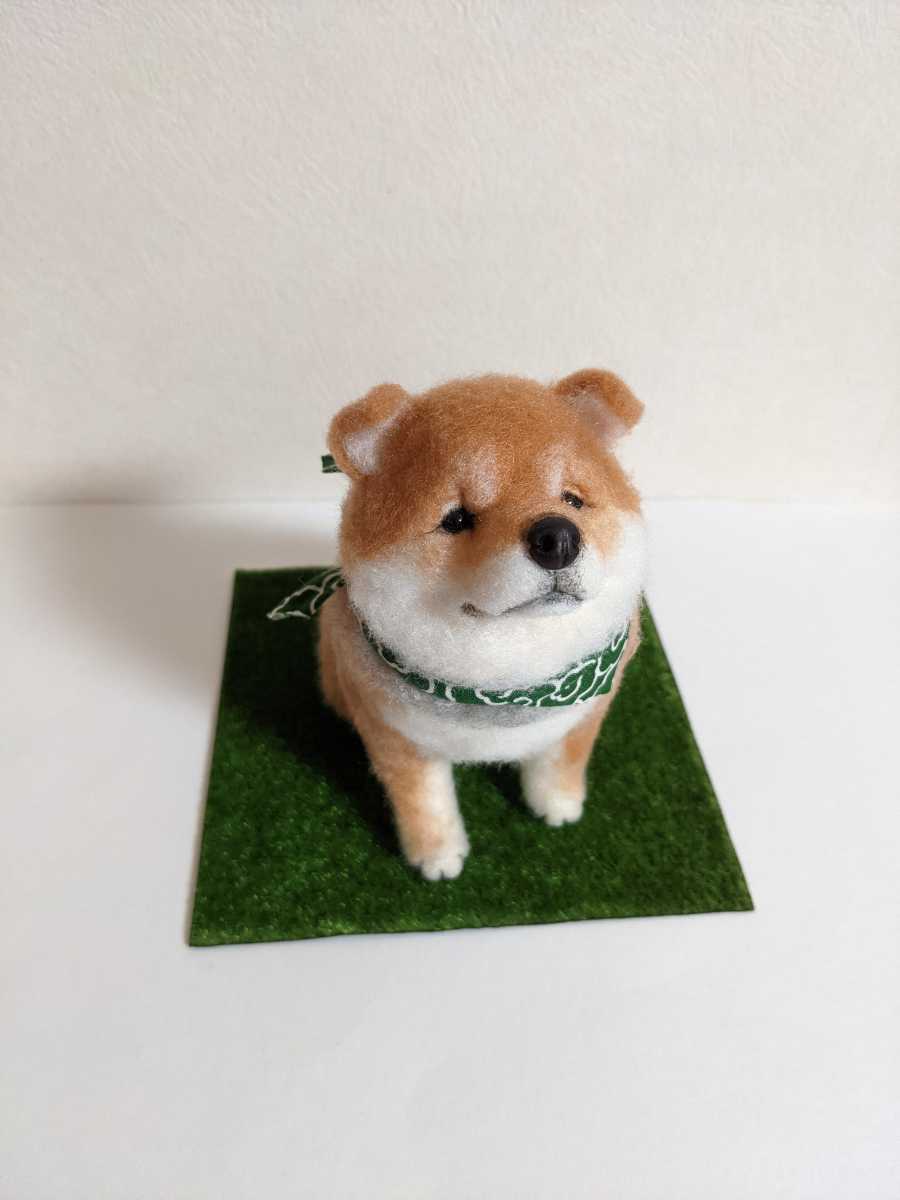 羊毛フェルト 豆柴 柴犬 犬 ハンドメイド 芝生(羊毛フェルト)｜売買  