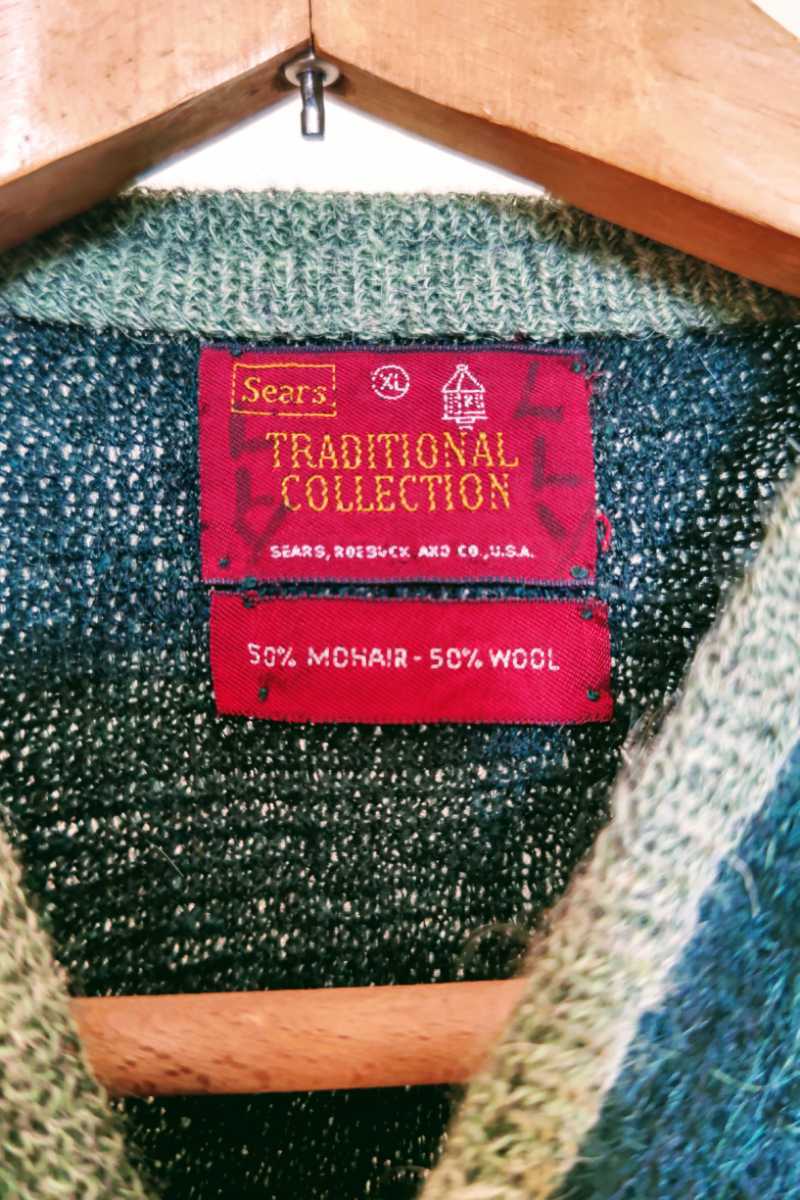 ビッグサイズ！ 60s モヘアカーディガン 美品 毛足長 mohair cardigan 