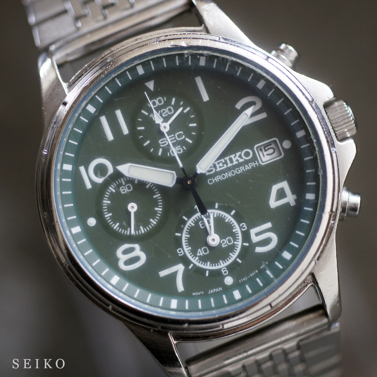 クロノグラフ セイコー 7T92-0BB0 SEIKO Yahoo!オークション 新品電池