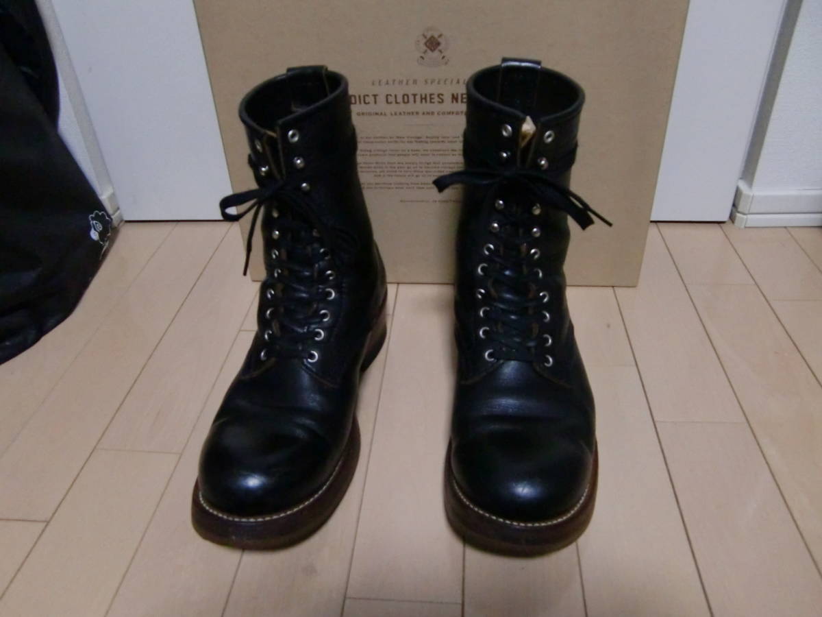 ADADDICT CLOTHES　アディクトクローズ AD-S-02 STEERHIDE LACE-UP BOOTS BLACK 9 レッドウィング WESCO ルイスレザー ベルスタッフ