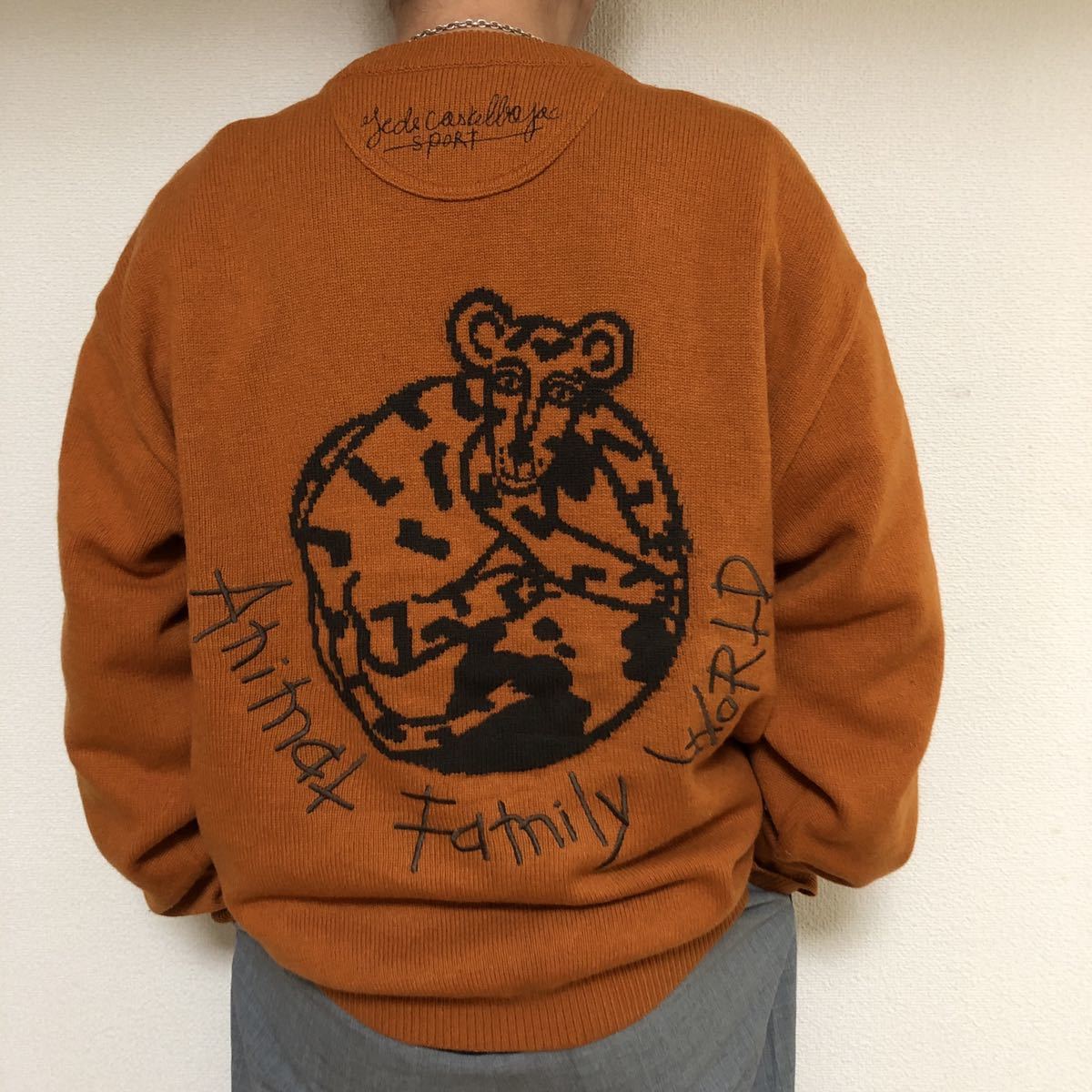 カステルバジャック カシミヤ アンゴラ刺繍ジャガードニットセーター4