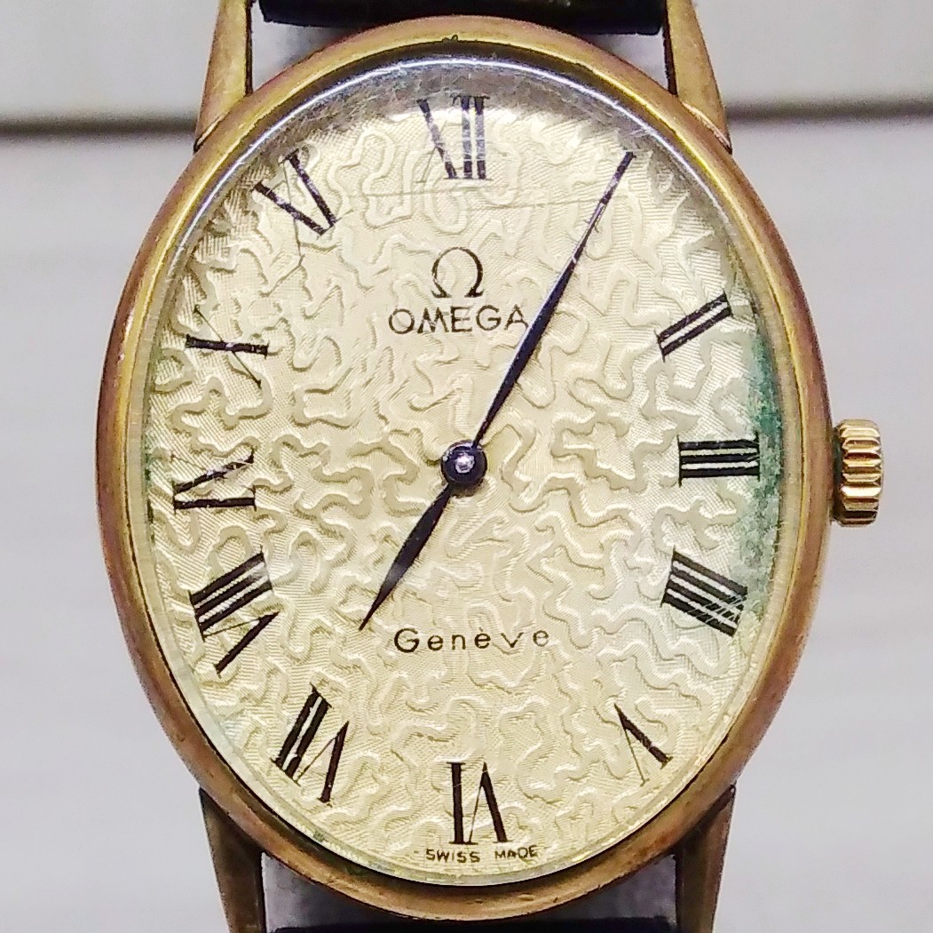 オメガ オーバル 手巻き ジュネーブ ゴールド OMEGA 機械式 デビル 