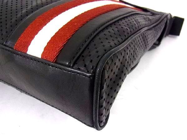 1円 □美品□ BALLY バリー レザー レッドライン パンチング ワン 