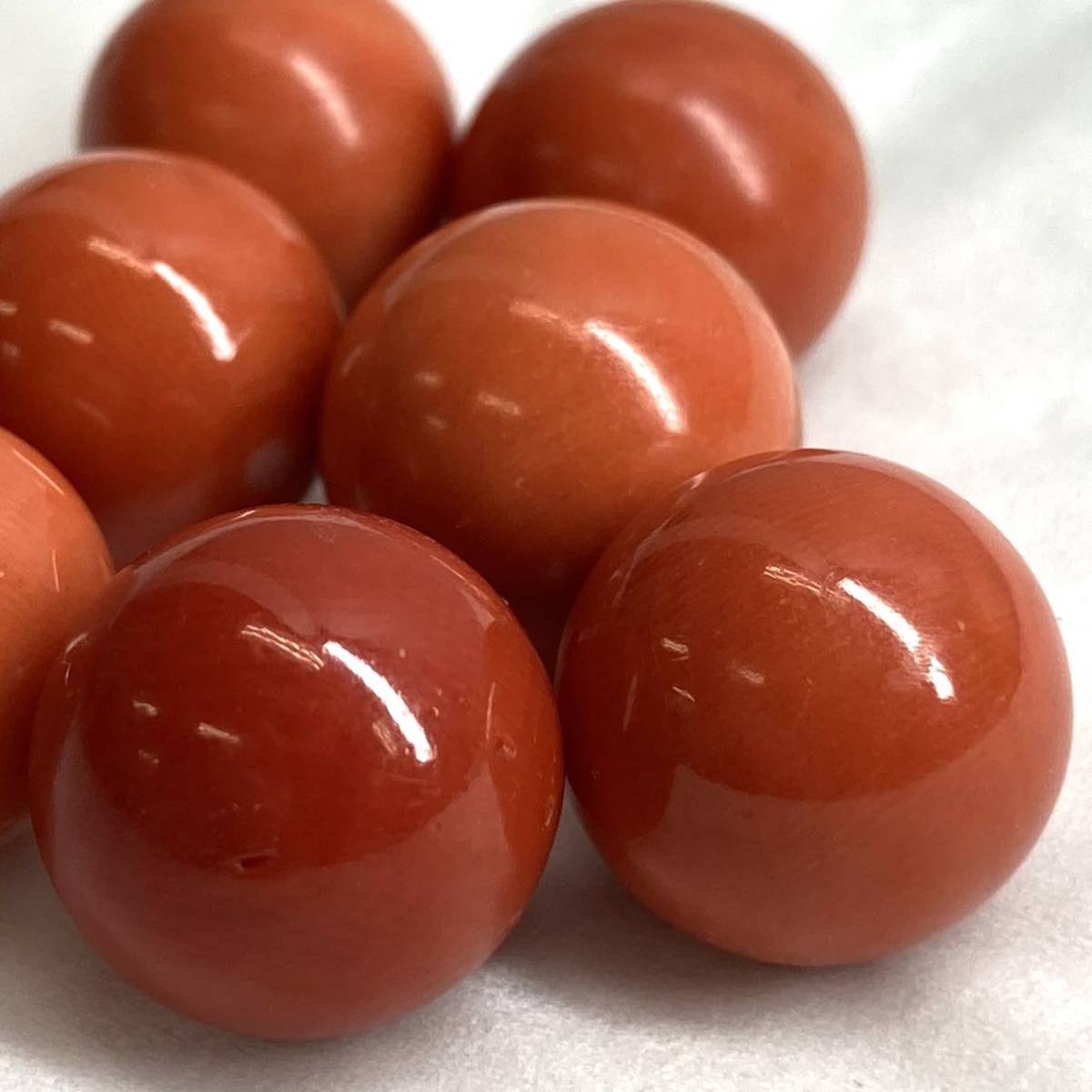 □天然本珊瑚8点おまとめ20g□100ct 11.5-12.8mm ルース 裸