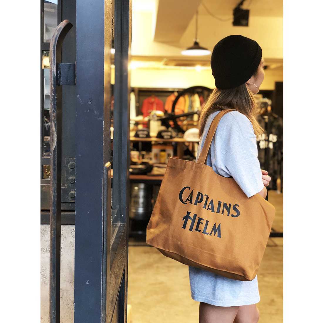 茶 キャプテンズヘルム CAPTAINS HELM CANVAS LOGO TOTE BAG トート 