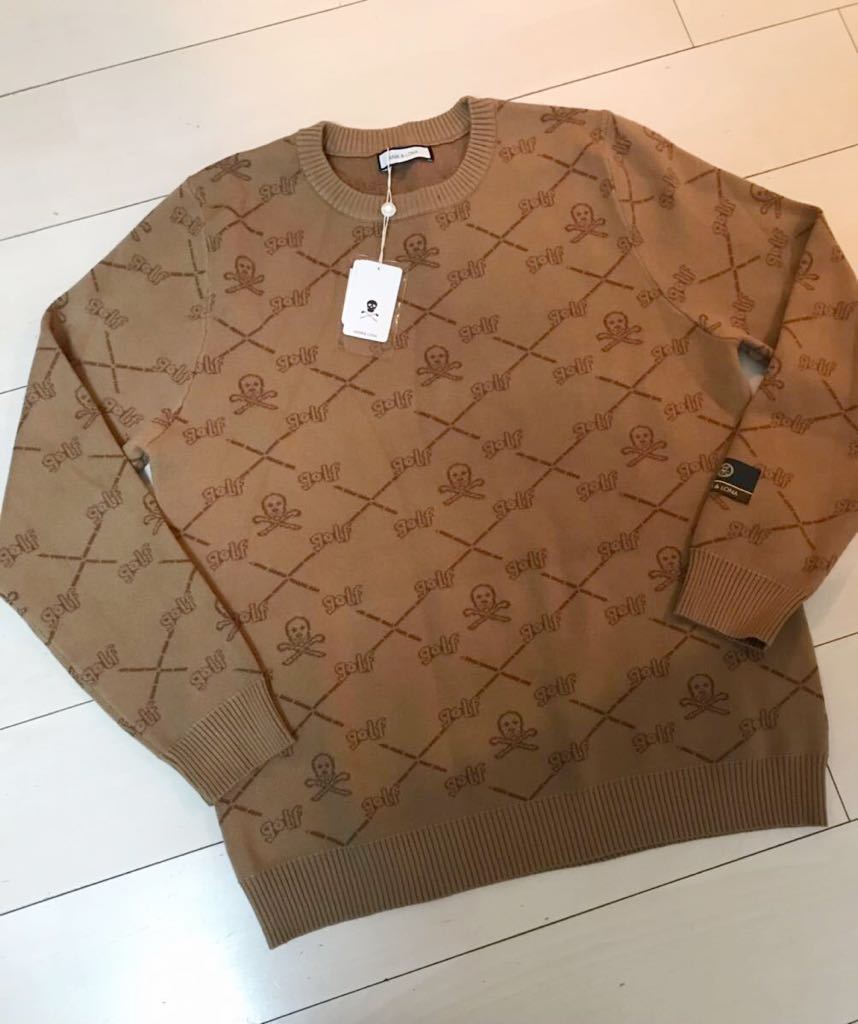 秋冬MARK&LONA ゴルフロゴニットセーター サイズ XL マーク&ロナ 防寒  