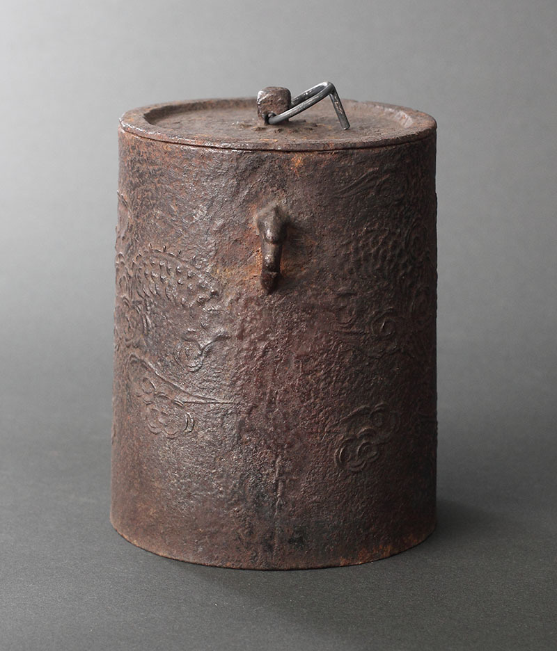 時代小雲龍釜 香道志野流蜂谷家伝来(茶道具 茶釜 茶の湯釜 鋳物 金工 