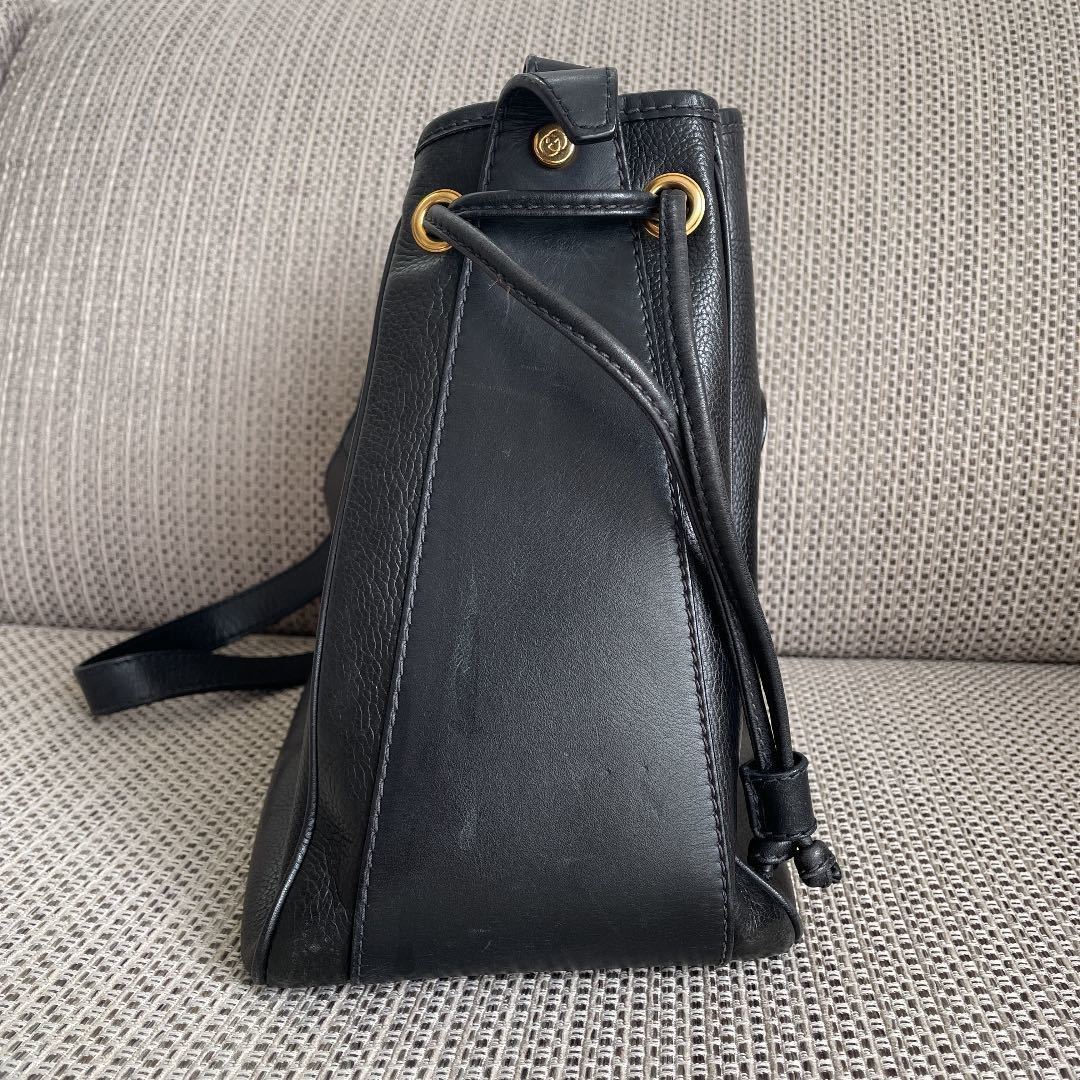 美品 GUCCI ショルダーバッグ 巾着 シェリーライン グッチ 人気 レザー  