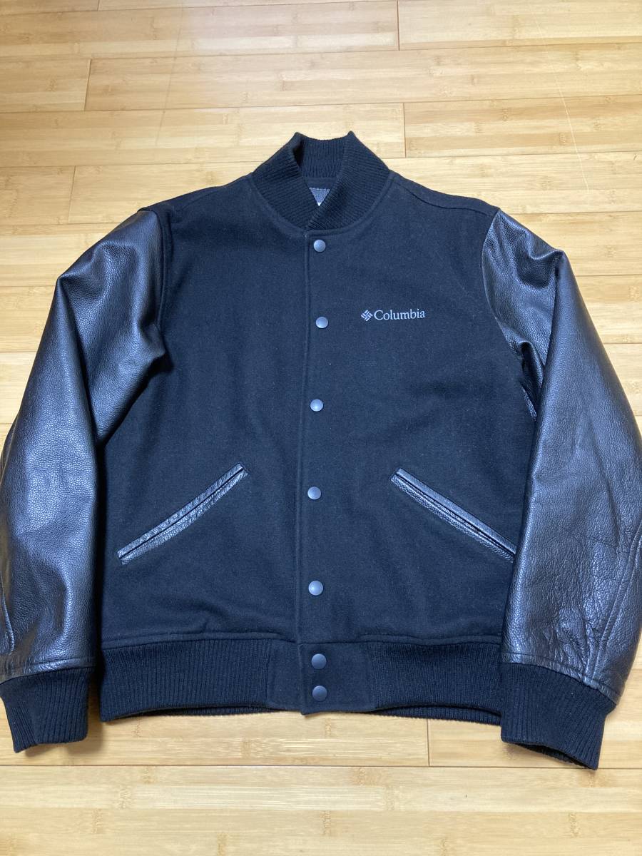 Columbia コロンビア　袖革スタジャン メンズスタジャン　黒XL コロンビア Columbia 公式通販 黒XL メンズスタジャン 袖革スタジャン