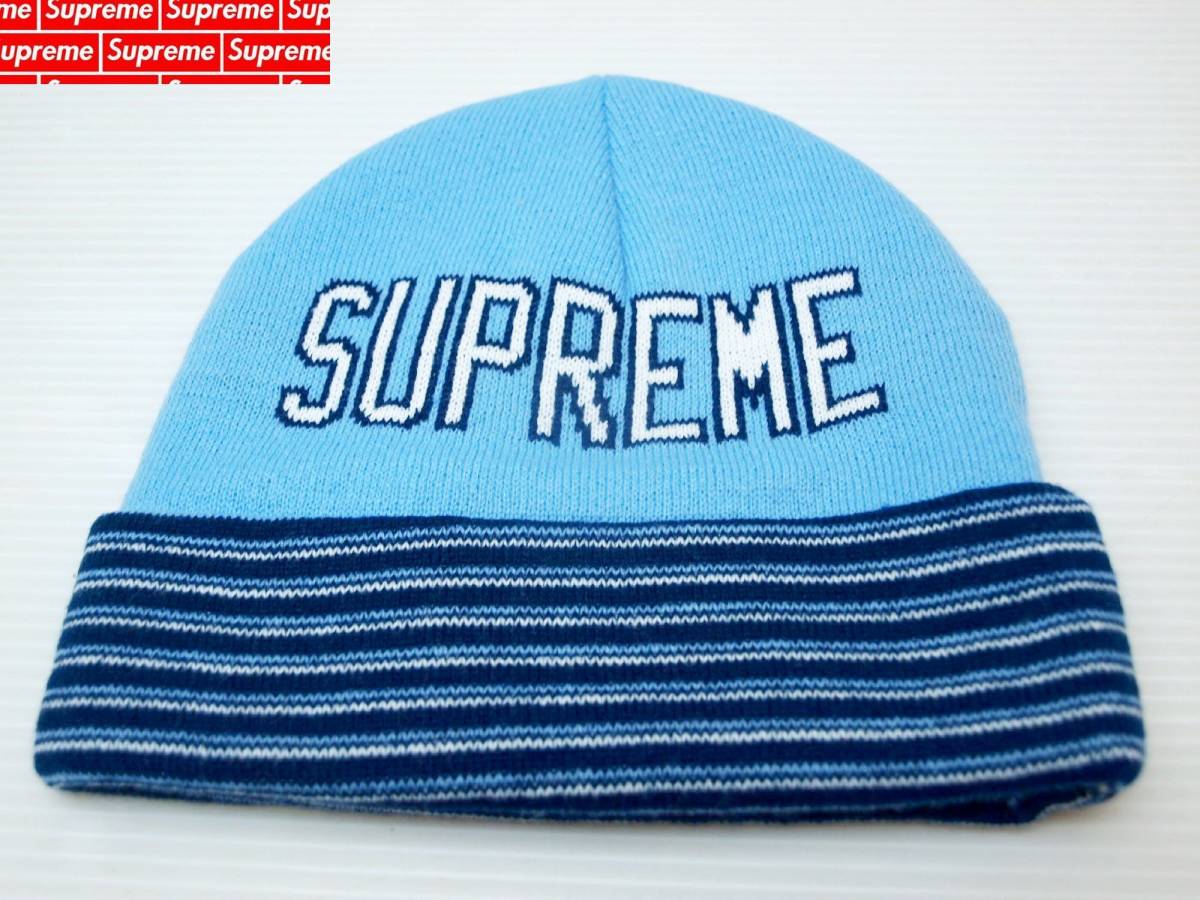 Supreme シュプリーム Sports Stripe Beanie Blue 2014FW スポーツ