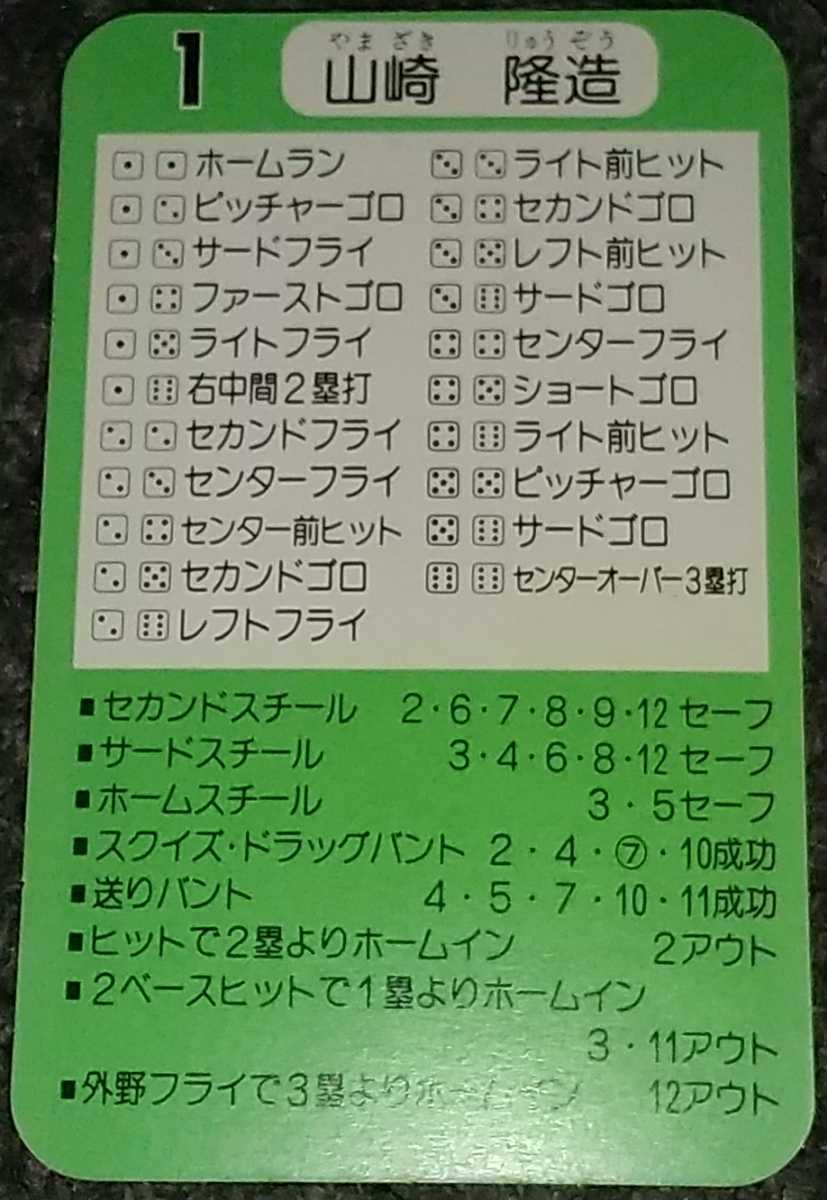 タカラプロ野球カードゲーム昭和62年度広島東洋カープ 山崎隆造