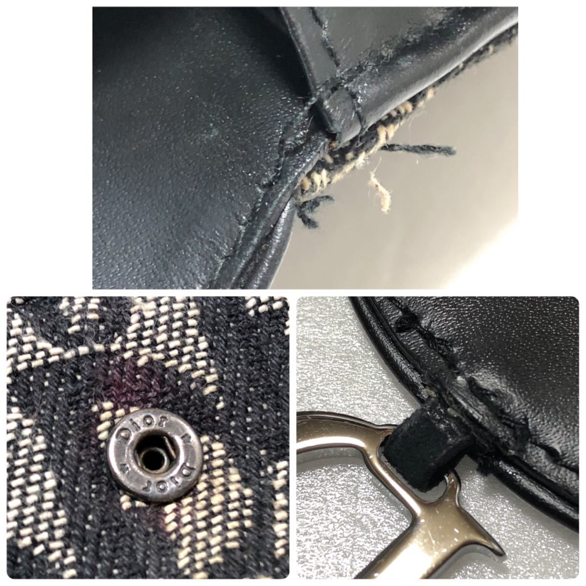 ディオール Christian Dior トロッター サドル 長財布 キャンバス