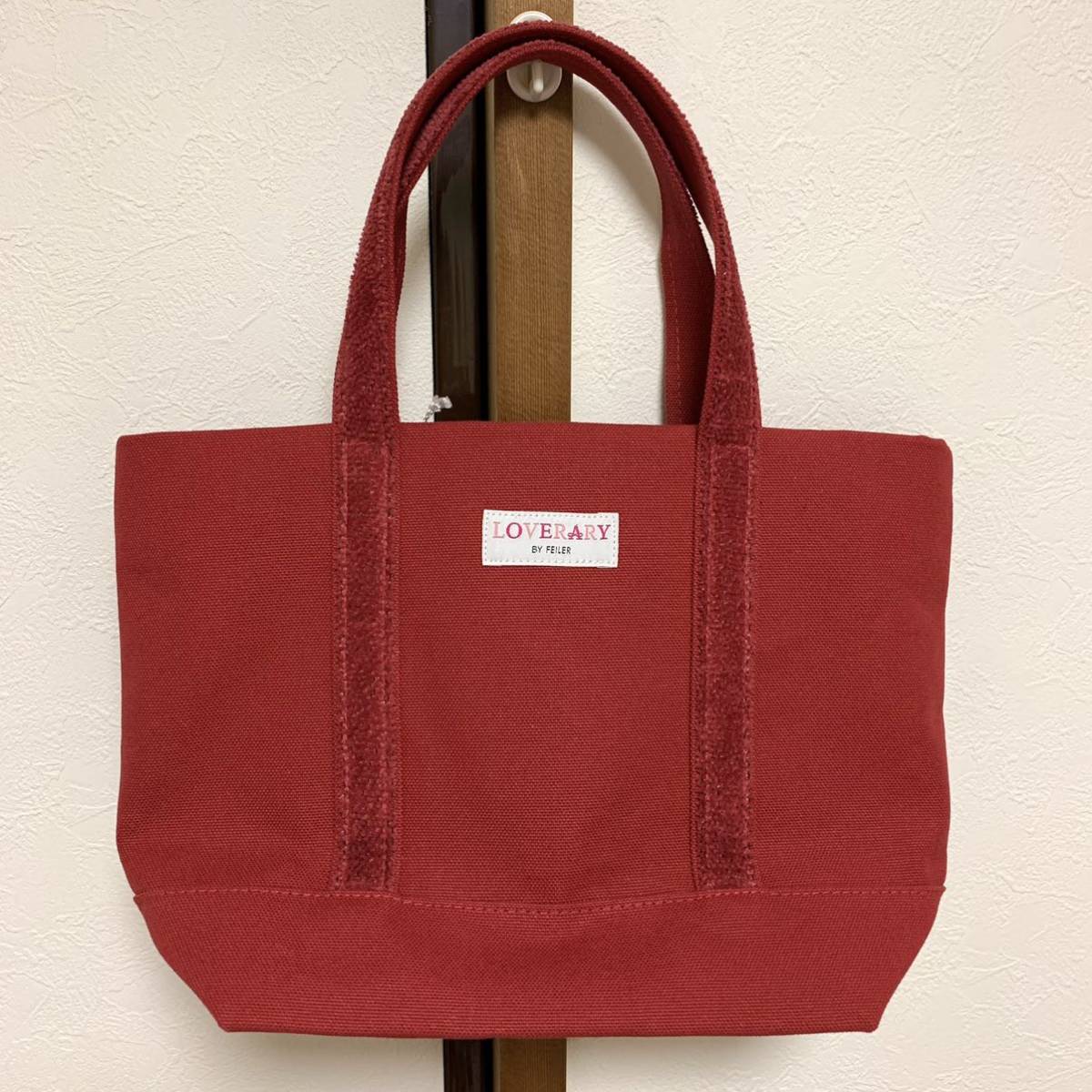 フェイラー／オールドテディ　L ワッペントートバッグ　レッド フェイラー FEILER オールドテディ ワッペントートバッグ 赤