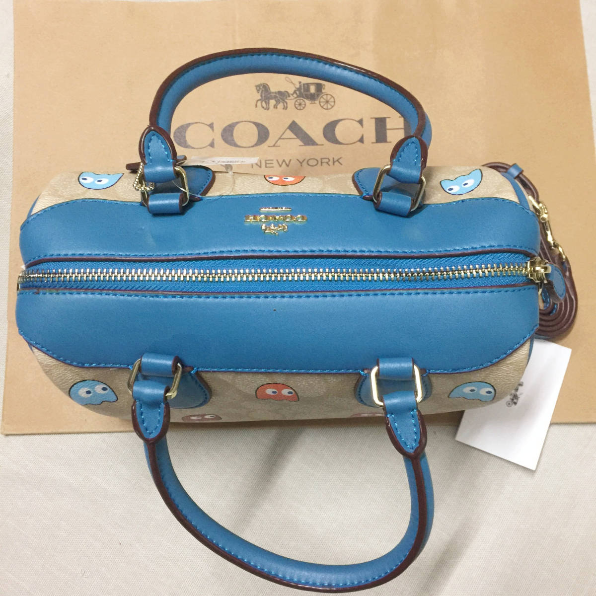◇新品◇COACHバッグ F73067 パックマンコラボ ハンドバッグ 2WAY 