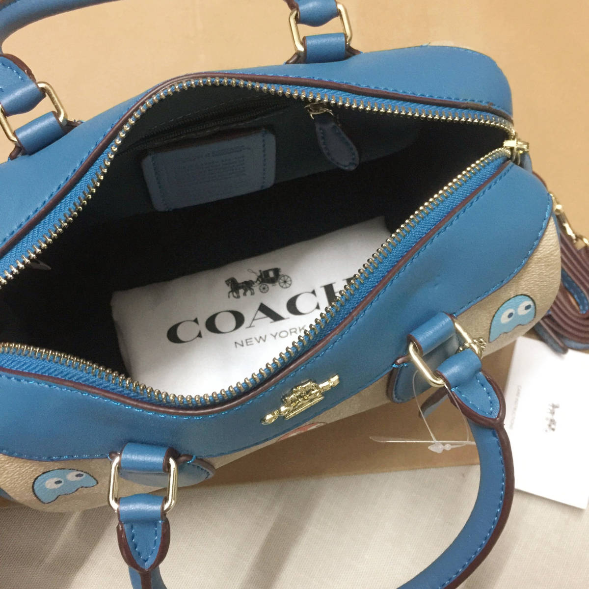 ◇新品◇COACHバッグ F73067 パックマンコラボ ハンドバッグ 2WAY 