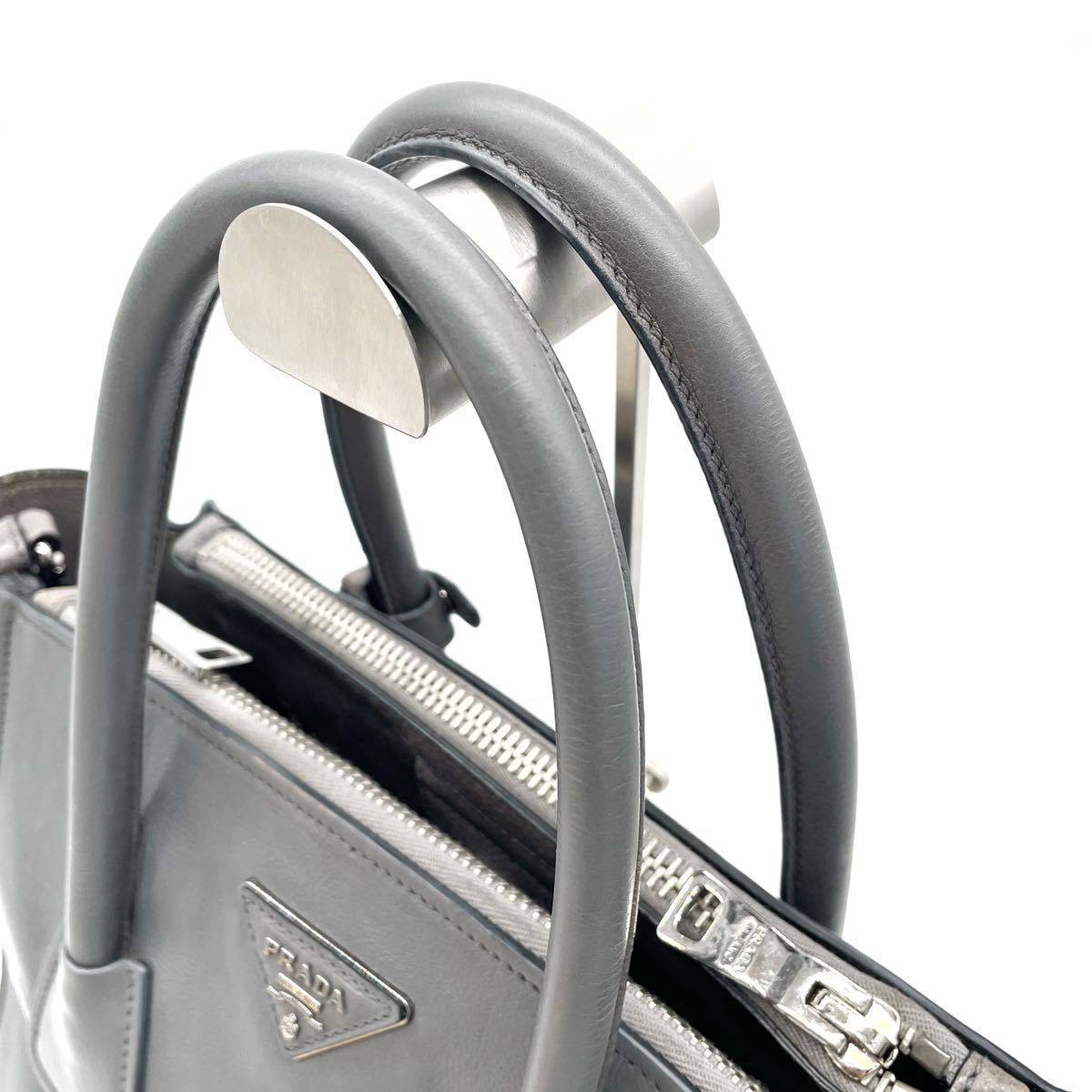 極美品 PRADA プラダ ガレリア 三角ロゴ 2WAY ショルダーバッグ 