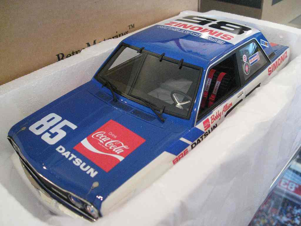 大人気，人気SALE 可ok蔵出し Retro Motoring TSM1/18 BRE Datsun 510 #85 ブルー/ホワイト 日産ブルーバード 1972 彡(レーシングカー)｜売買されたオークション情報、yahooの商品情報をアーカイブ公開 - オークファン レーシングカー