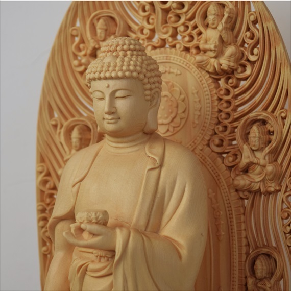 阿弥陀如来 お釈迦様 木彫り 仏像 仏陀 ブッダ 立像 阿弥陀如来像 置物 