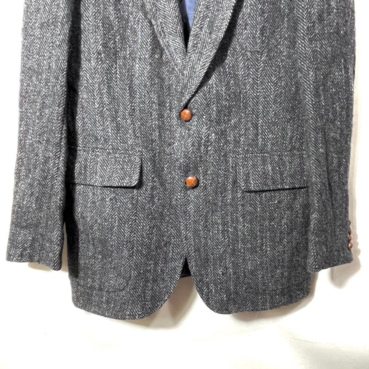 □ 大きめサイズ 80s 80年代 USA製 Harris Tweed ハリスツイード 