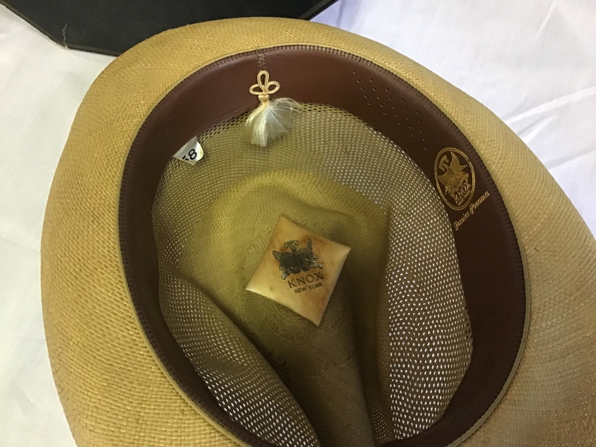 ☆KNOX ノックス ストローハット 中古 麦わら帽子 中折れハット 帽子