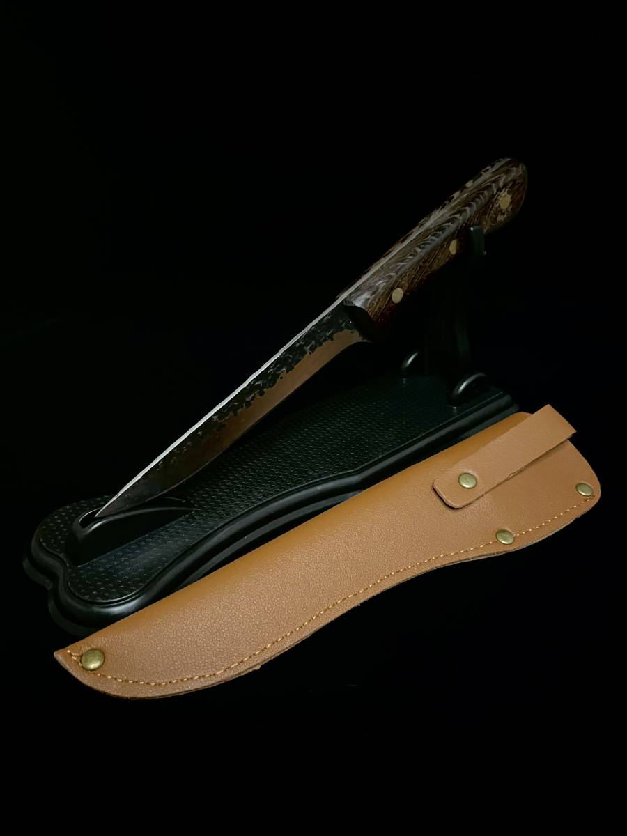 ［1-4-1#H］骨スキナイフ　フルタングナイフ　シースナイフ　サバイバルナイフ　ハンティングナイフ　アウトドア　キャンプ　バーベキュー