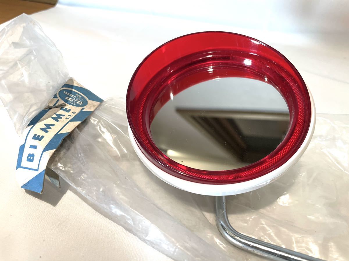 VESPA ベスパ ランブレッタ Lambretta BIEMME 当時物 ミラー 赤 NOS GS