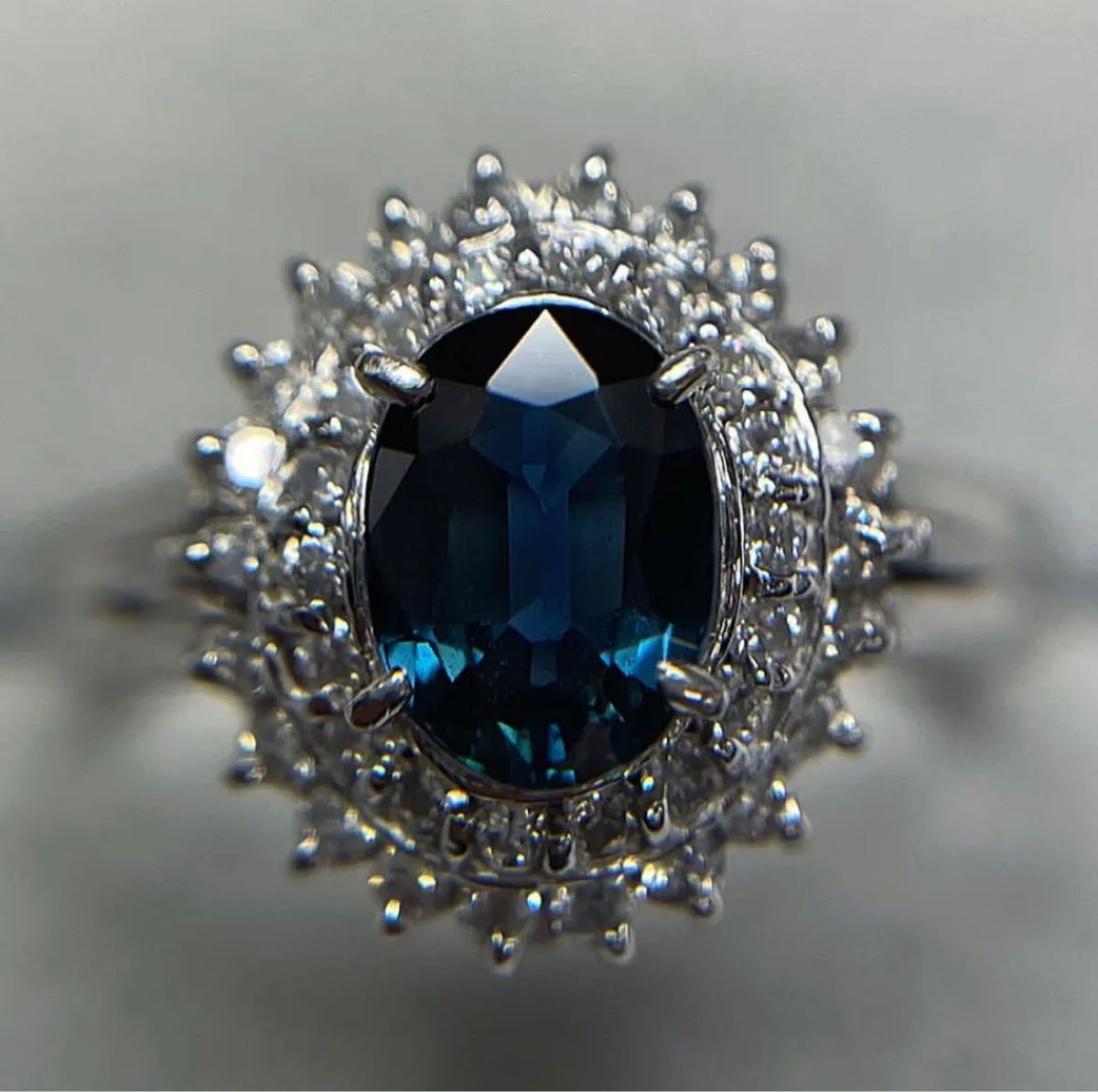 在庫処分 高級ジュエリー ブルーサファイア1.01ct ダイヤモンド0.30ct 