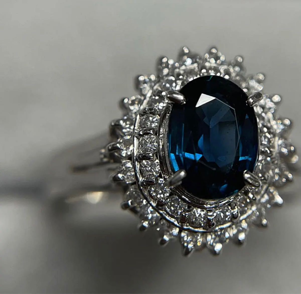 在庫処分 高級ジュエリー ブルーサファイア1.01ct ダイヤモンド0.30ct 