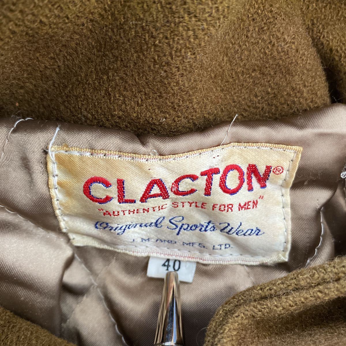US古着 スタジャン ブルゾン アースカラー 茶色 CLACTON Lサイズ相当 