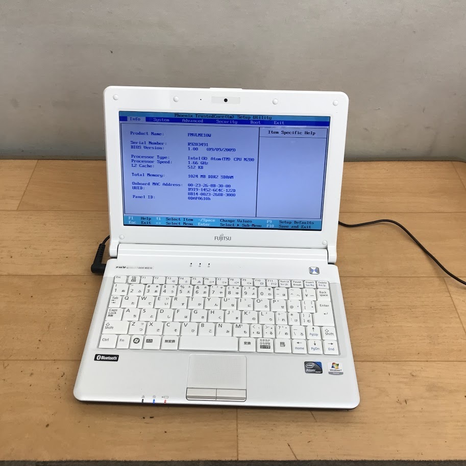 FUJITSU FMV-BIBLO LOOX M/E10 Windows 7 Atom 1.66GHz 250GB｜富士通