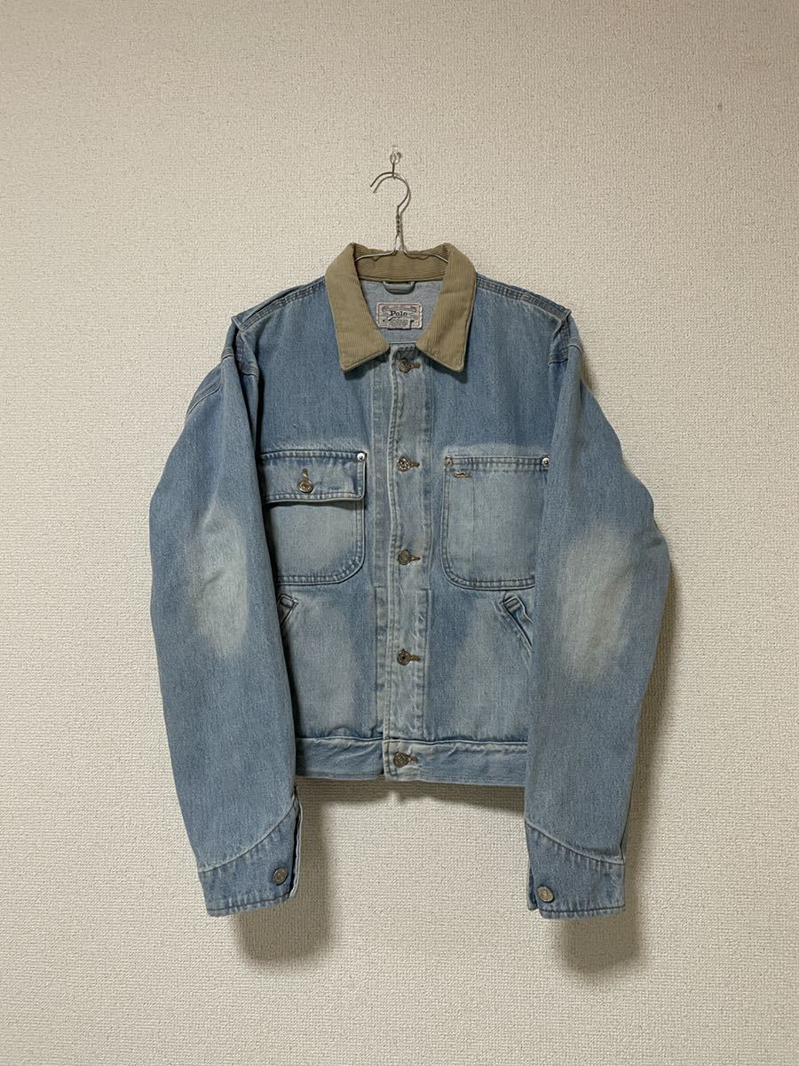 90s USA製 ラルフローレン インディアンヘッドデニムジャケット S