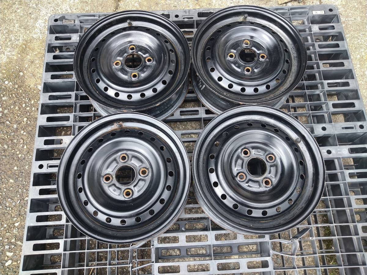 スチール ホイール 4本 13×4.5J 4穴 PCD 100 ハブ径 54.1 手渡し