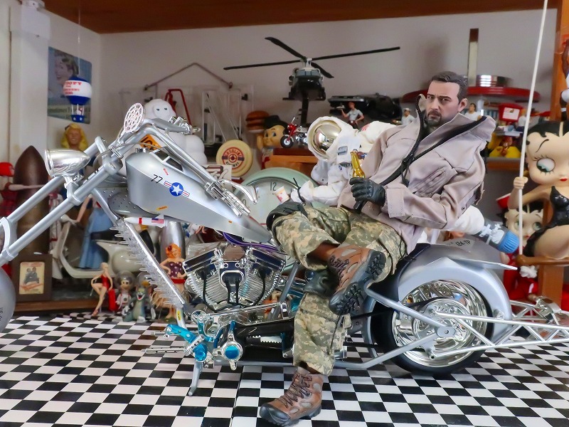 爆レア★絶版★1/6 アメリカン チョッパー バイク オートバイ 戦闘機カスタム 