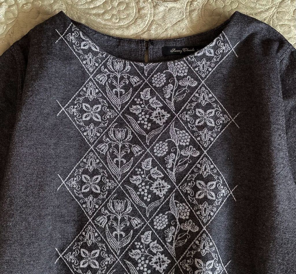 サニークラウズ ワンピース 花柄 ブラックデニム風 ボタニカル柄 長袖 綿100 スリット Ll フェリシモ Xlサイズ以上 売買されたオークション情報 Yahooの商品情報をアーカイブ公開 オークファン Aucfan Com