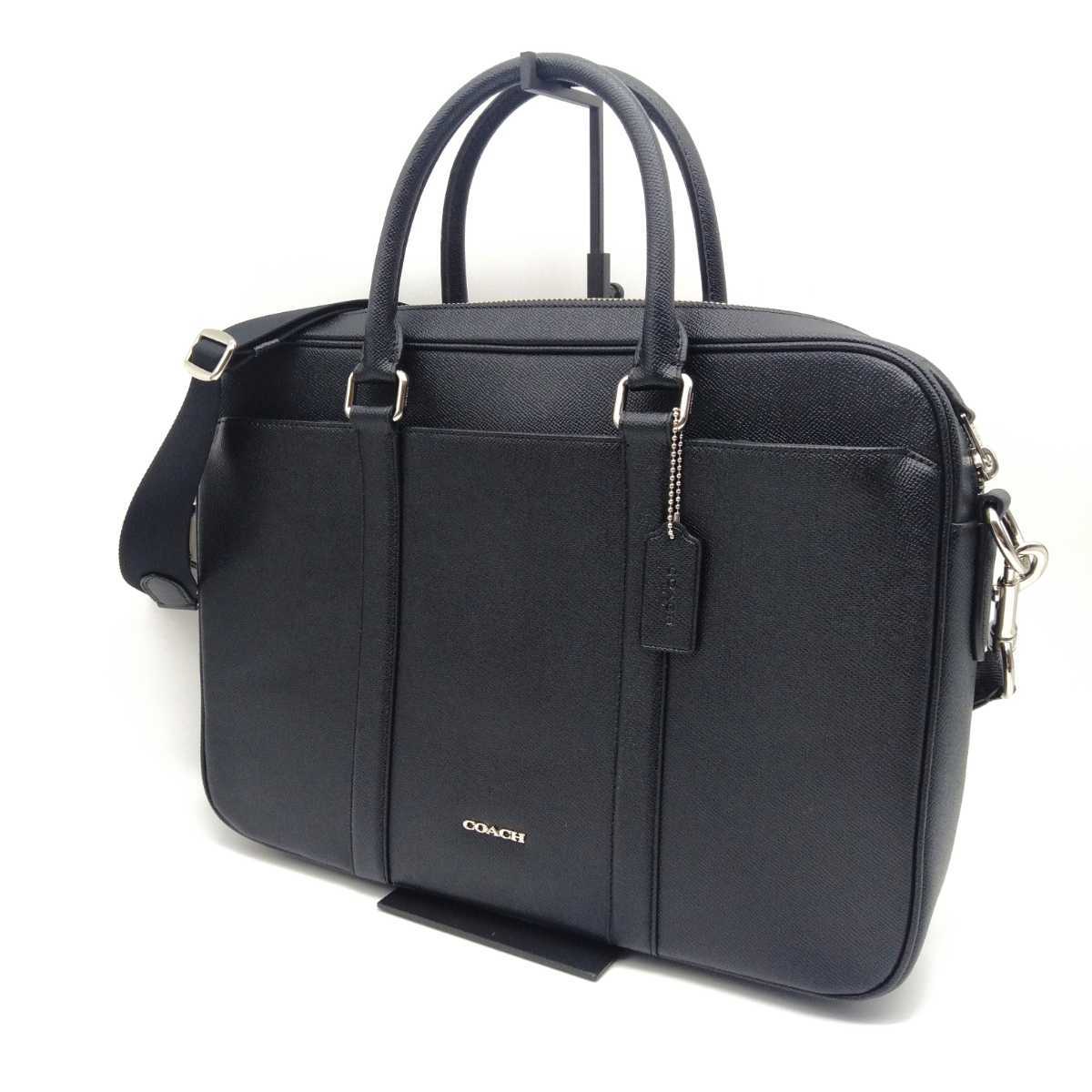  COACH コーチ メンズ ブリーフケース ビジネスバッグ ペリー クロスグレイン レザー スリム ブリーフ F59057 ブラック(ブリーフケース)｜売買されたオークション情報、yahooの商品情報をアーカ かばん、バッグ