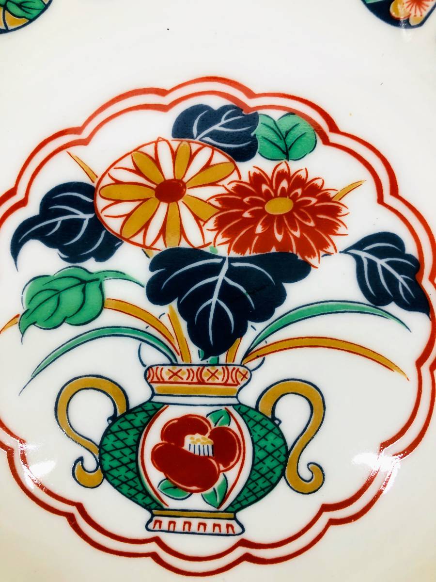 IY1380〕和食器 有田焼 古伊万里 陶扇作 皿 金彩 色絵 中古品 100