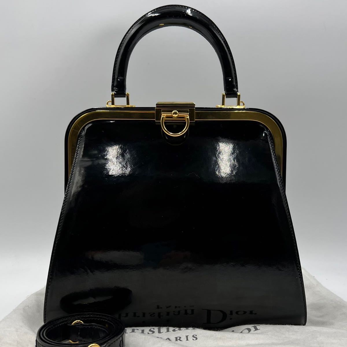 1円○絶版極美品○ Christian Dior ディオール がま口 ハンドバッグ