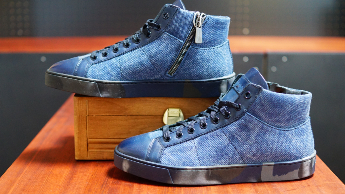 1円スタート】SANTONI サントーニ イタリア製 ハイカットレザー 
