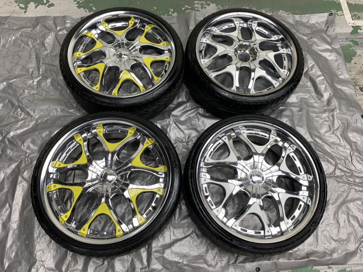 バリ溝! 18年製 メッキ 5H 22インチ ホイール AKUZA USDM 