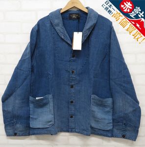 フランス ヴィンテージ インディゴリネン ショールカラー フレンチ ...