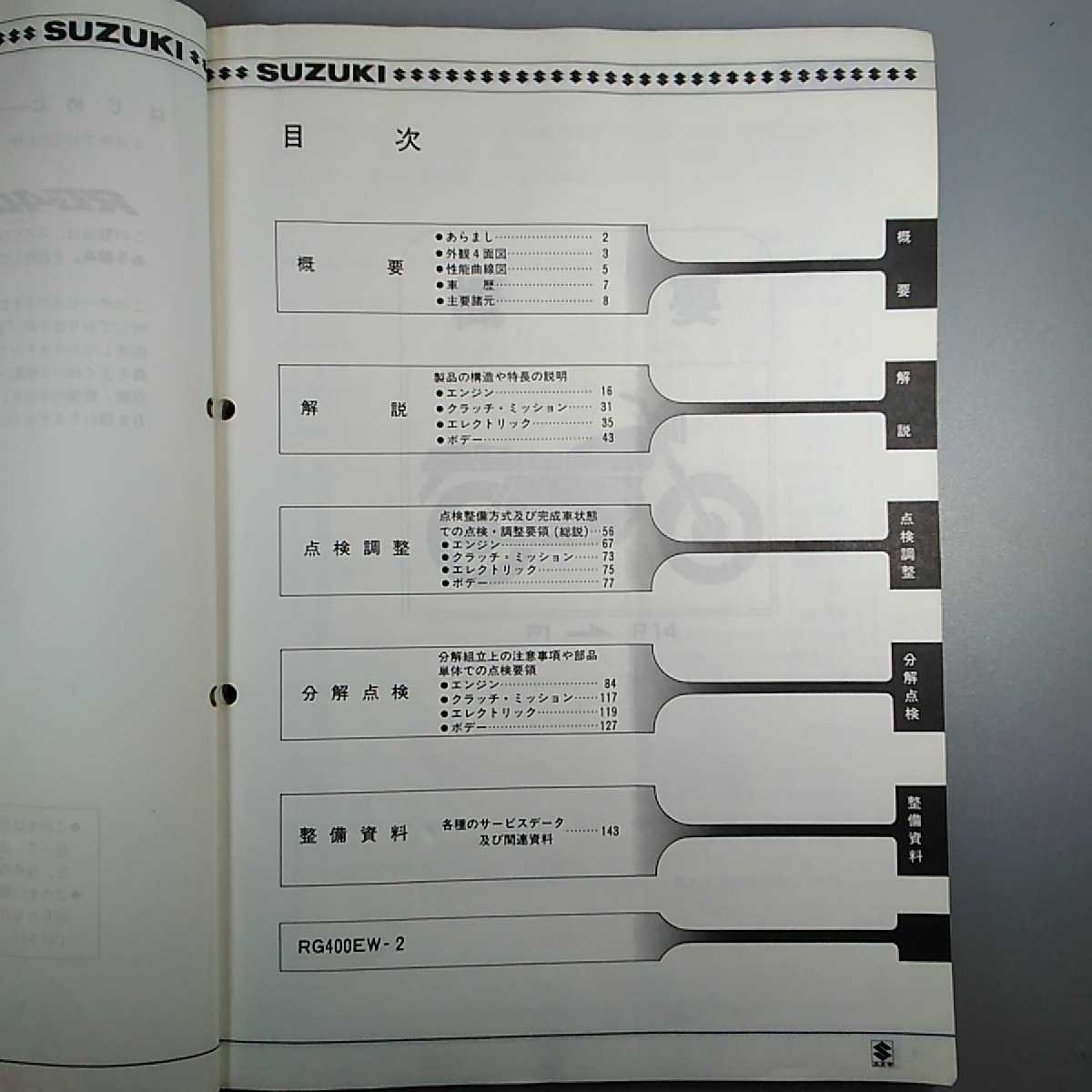 専用ページ① スズキ RG400ガンマ RG400Γ サービスガイド HK31A 純正 正規品