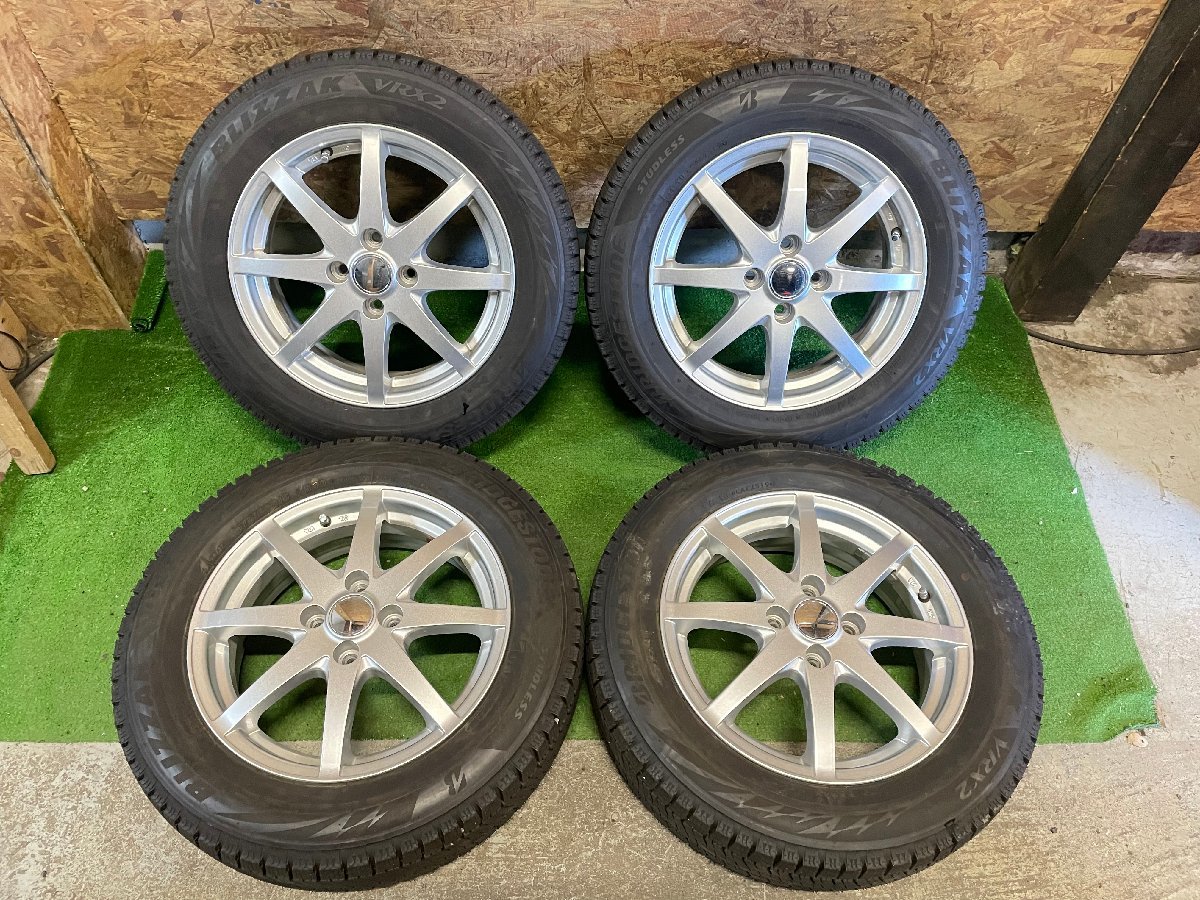 社外ホイール 15インチ 175/65R15 BRIDGESTONE BLIZZAK VRX2 バリ山 