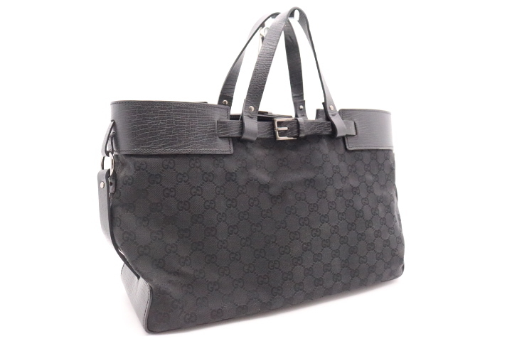 【ト石】GUCCI/グッチ GG柄 トートバッグ ビジネスバッグ 106251002122 ブラック EA872EWH68