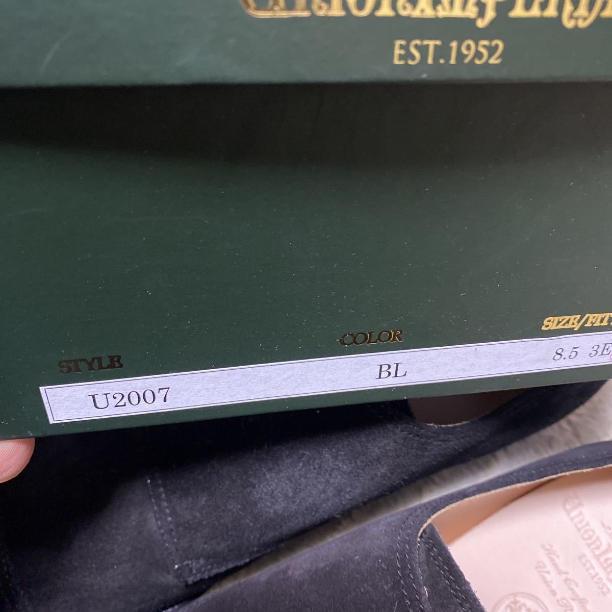 新品 未使用 ユニオンインペリアル 黒 スエード ダブルモンク 8.5EEE 